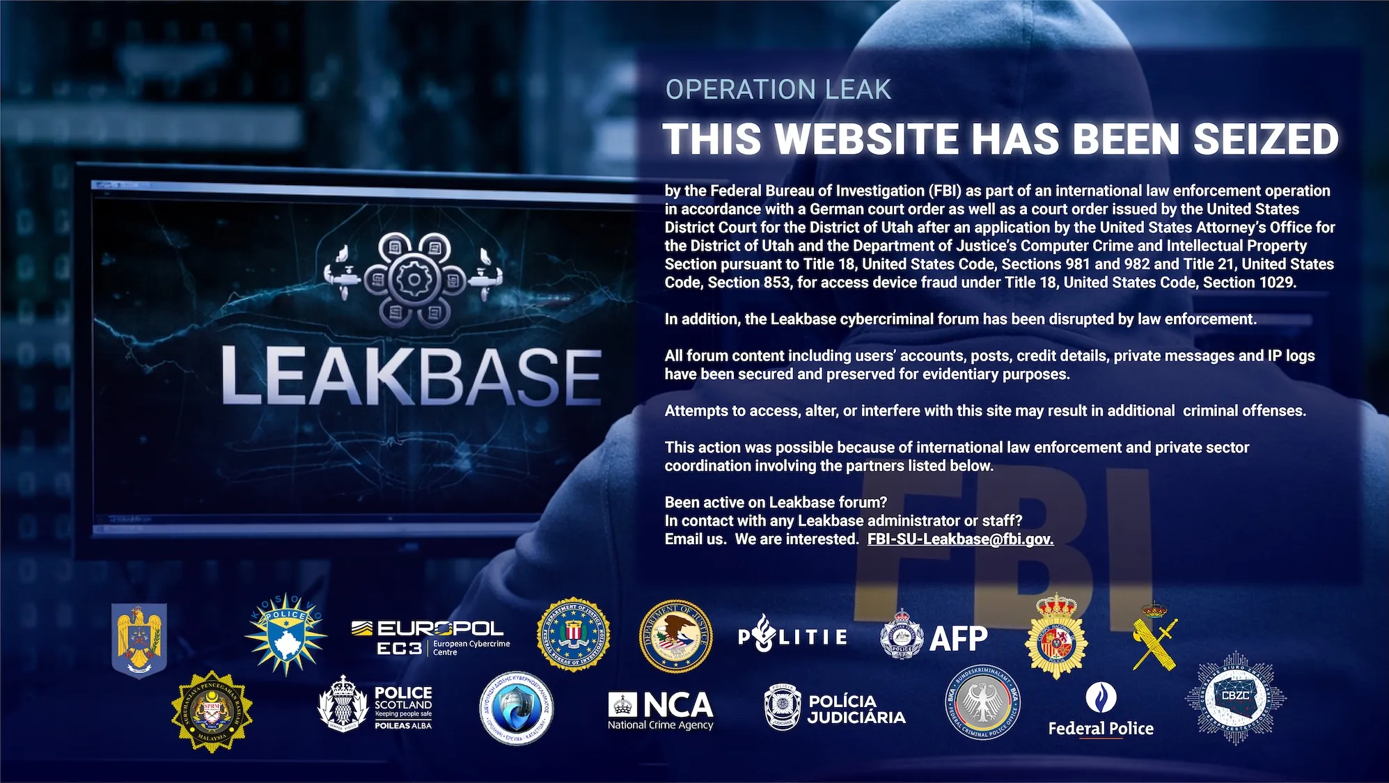 موقع LeakBase.. إسقاط أحد أكبر منتديات القرصنة في العالم